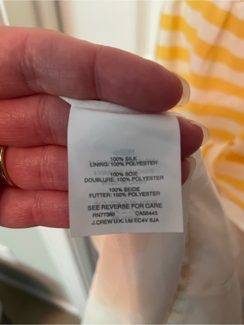 J.Crew Carrie yellow and white 100% silk sleeveless midi dress with a racerback. - Picture 5 of 5